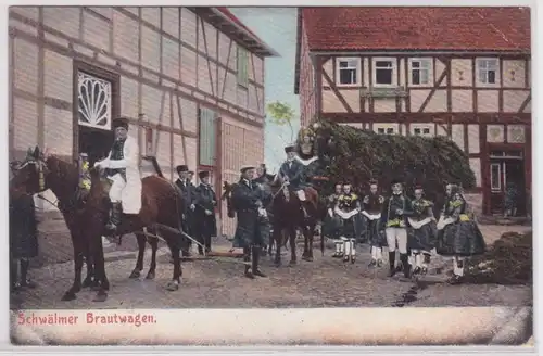 09665 Ak Schälmer Brautwagen mit Trachtengruppe 1906