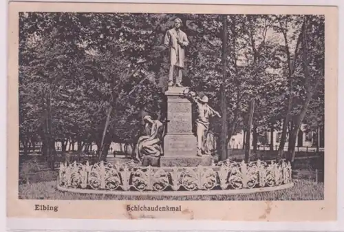 06717 Ak Elbing Elblag Shichardenkmal dans le parc 1916