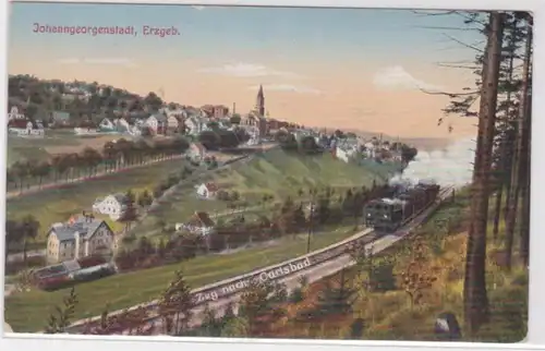 06662 Ak Johanngeorgenstadt Erzgebirge Zug nach Carlsbad 1917