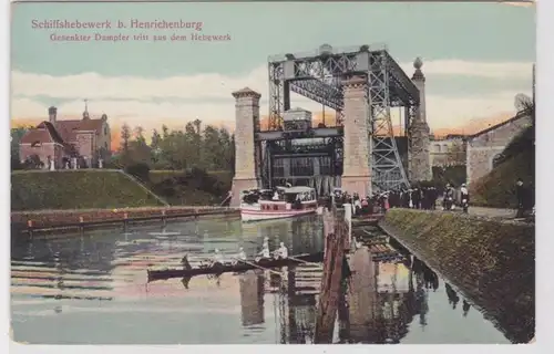 01171 Ak remontage des bateaux à la vapeur abaissée de 1910 près de Henrichenburg