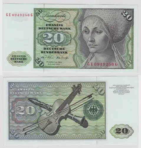 T148645 Banknote 20 DM Deutsche Mark Ro. 271b Schein 2.Jan. 1970 KN GE 0949256 G