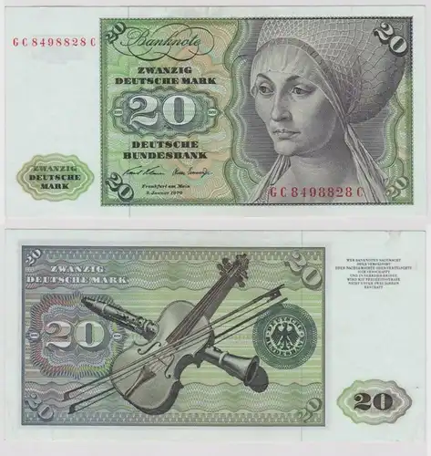 T148574 Banknote 20 DM Deutsche Mark Ro. 271a Schein 2.Jan. 1970 KN GC 8498828 C
