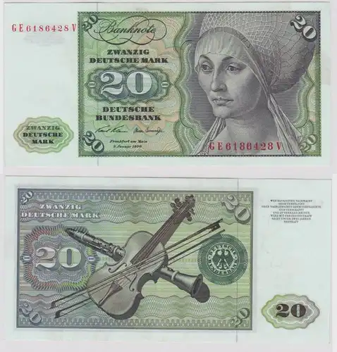T148526 Banknote 20 DM Deutsche Mark Ro. 271b Schein 2.Jan. 1970 KN GE 6186428 V