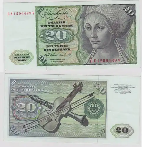 T148483 Banknote 20 DM Deutsche Mark Ro. 271b Schein 2.Jan. 1970 KN GE 1296489 V