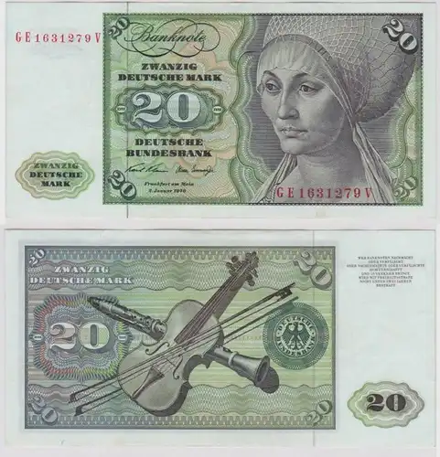 T148480 Banknote 20 DM Deutsche Mark Ro. 271b Schein 2.Jan. 1970 KN GE 1631279 V