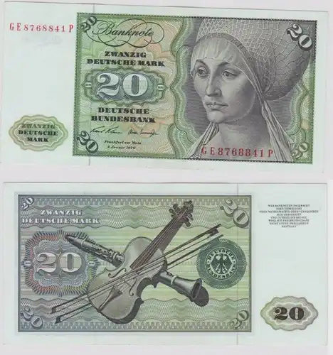T148471 Banknote 20 DM Deutsche Mark Ro. 271b Schein 2.Jan. 1970 KN GE 8768841 P
