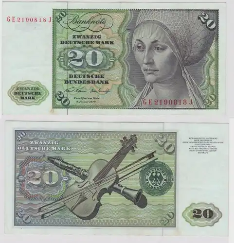 T148465 Banknote 20 DM Deutsche Mark Ro. 271b Schein 2.Jan. 1970 KN GE 2190818 J