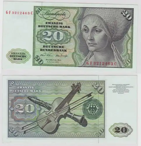 T148448 Banknote 20 DM Deutsche Mark Ro. 271b Schein 2.Jan. 1970 KN GF 3212463 C