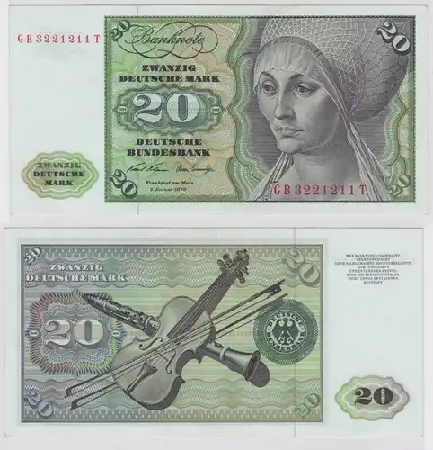 T148439 Banknote 20 DM Deutsche Mark Ro. 271a Schein 2.Jan. 1970 KN GB 3221211 T