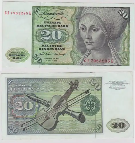 T148407 Banknote 20 DM Deutsche Mark Ro. 271b Schein 2.Jan. 1970 KN GF 7963285 E
