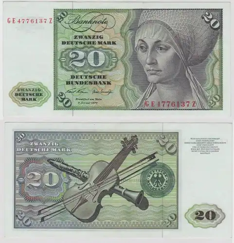 T148403 Banknote 20 DM Deutsche Mark Ro. 271b Schein 2.Jan. 1970 KN GE 4776137 Z