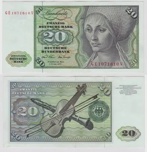 T148402 Banknote 20 DM Deutsche Mark Ro. 271b Schein 2.Jan. 1970 KN GE 1071610 V