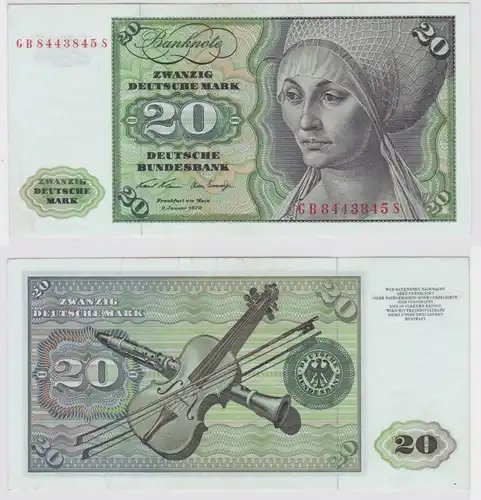 T148358 Banknote 20 DM Deutsche Mark Ro. 271a Schein 2.Jan. 1970 KN GB 8443845 S