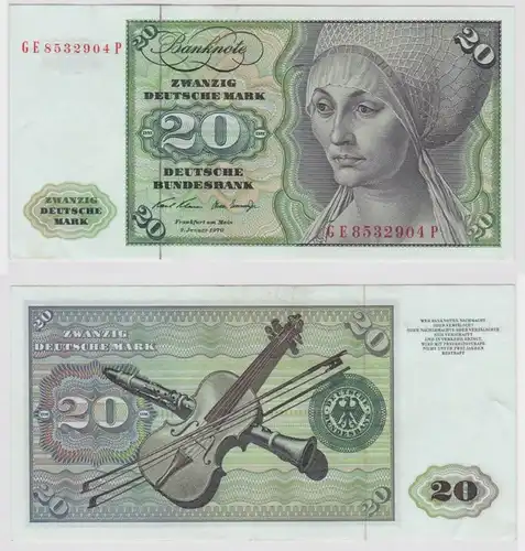 T148356 Banknote 20 DM Deutsche Mark Ro. 271b Schein 2.Jan. 1970 KN GE 8532904 P