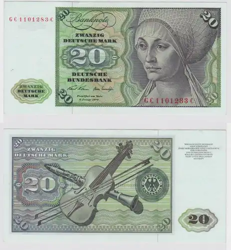 T148353 Banknote 20 DM Deutsche Mark Ro. 271a Schein 2.Jan. 1970 KN GC 1101283 C