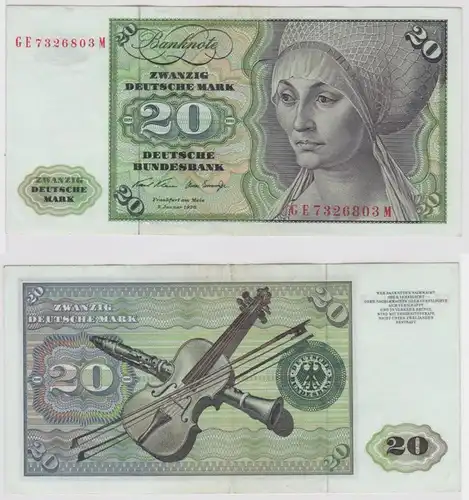 T148344 Banknote 20 DM Deutsche Mark Ro. 271b Schein 2.Jan. 1970 KN GE 7326803 M