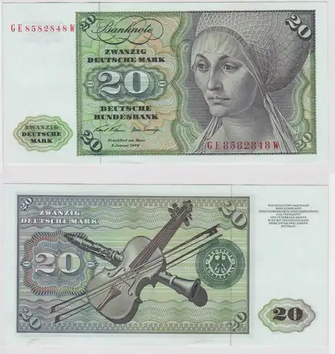 T148343 Banknote 20 DM Deutsche Mark Ro. 271b Schein 2.Jan. 1970 KN GE 8582848 W