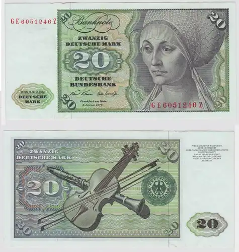 T148340 Banknote 20 DM Deutsche Mark Ro. 271b Schein 2.Jan. 1970 KN GE 6051246 Z