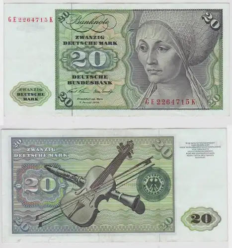 T148334 Banknote 20 DM Deutsche Mark Ro. 271b Schein 2.Jan. 1970 KN GE 2264715 K
