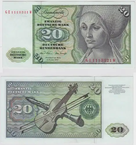 T148319 Banknote 20 DM Deutsche Mark Ro. 271b Schein 2.Jan. 1970 KN GE 1113321 W
