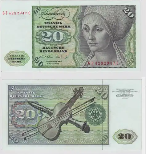 T148317 Banknote 20 DM Deutsche Mark Ro. 271b Schein 2.Jan. 1970 KN GF 4292947 C
