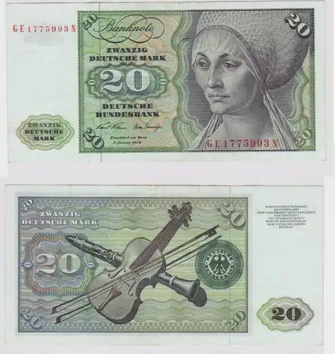 T148315 Banknote 20 DM Deutsche Mark Ro. 271b Schein 2.Jan. 1970 KN GE 1775993 N
