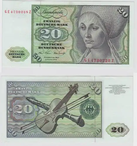 T148316 Banknote 20 DM Deutsche Mark Ro. 271b Schein 2.Jan. 1970 KN GE 4730228 Z