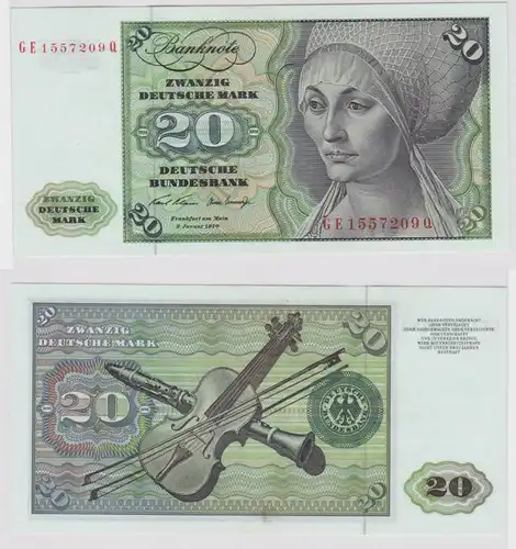 T148311 Banknote 20 DM Deutsche Mark Ro. 271b Schein 2.Jan. 1970 KN GE 1557209 Q