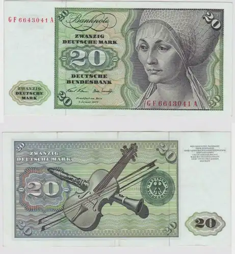 T148310 Banknote 20 DM Deutsche Mark Ro. 271b Schein 2.Jan. 1970 KN GF 6643041 A