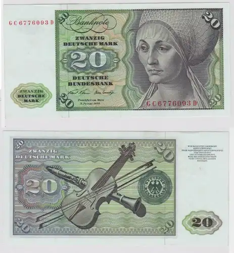 T148289 Banknote 20 DM Deutsche Mark Ro. 271a Schein 2.Jan. 1970 KN GC 6776093 D