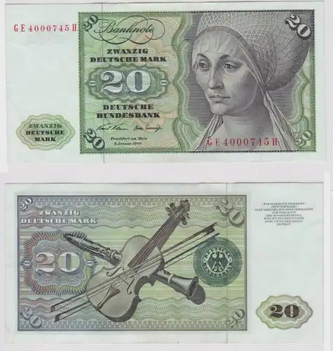 T148287 Banknote 20 DM Deutsche Mark Ro. 271b Schein 2.Jan. 1970 KN GE 4000745 H