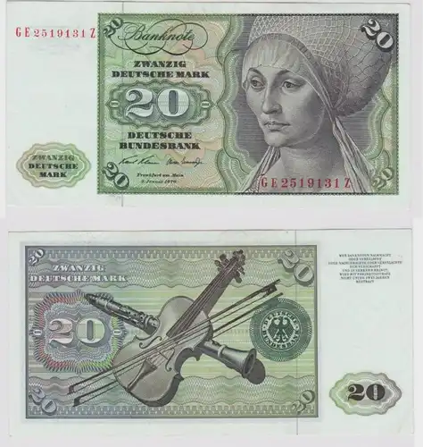 T148281 Banknote 20 DM Deutsche Mark Ro. 271b Schein 2.Jan. 1970 KN GE 2519131 Z