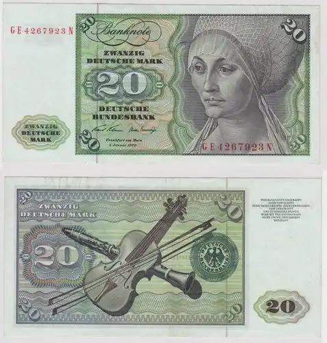 T148278 Banknote 20 DM Deutsche Mark Ro. 271b Schein 2.Jan. 1970 KN GE 4267923 N