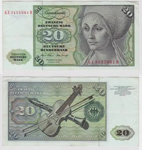 T148277 Banknote 20 DM Deutsche Mark Ro. 271b Schein 2.Jan. 1970 KN GE 3157061 B
