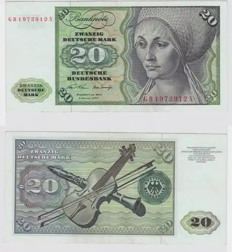 T148275 Banknote 20 DM Deutsche Mark Ro. 271a Schein 2.Jan. 1970 KN GB 1972912 X