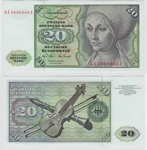T148272 Banknote 20 DM Deutsche Mark Ro. 271b Schein 2.Jan. 1970 KN GE 3806363 Z