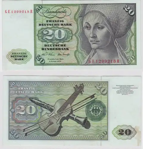 T148271 Banknote 20 DM Deutsche Mark Ro. 271b Schein 2.Jan. 1970 KN GE 1299218 R