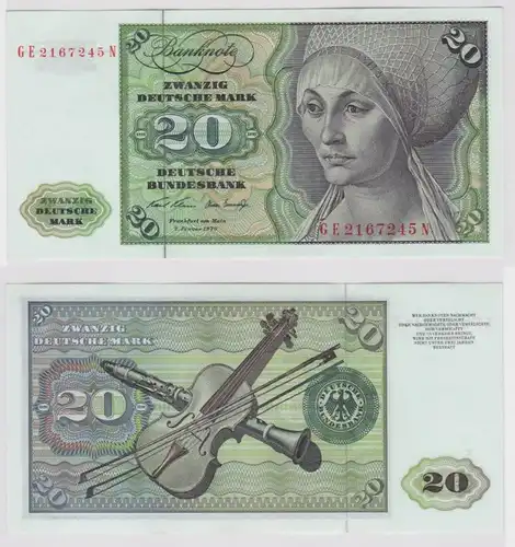 T148249 Banknote 20 DM Deutsche Mark Ro. 271b Schein 2.Jan. 1970 KN GE 2167245 N