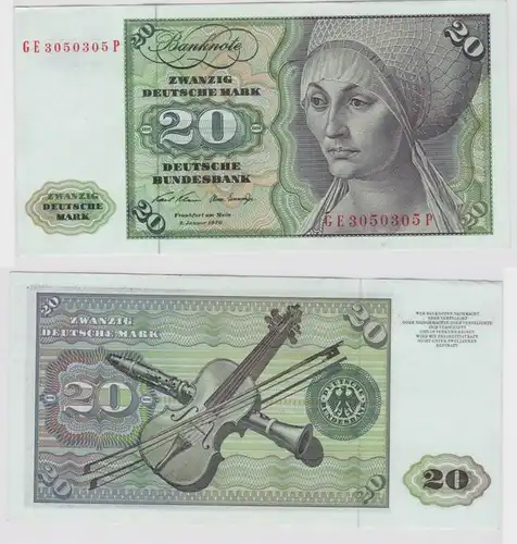 T148242 Banknote 20 DM Deutsche Mark Ro. 271b Schein 2.Jan. 1970 KN GE 3050305 P