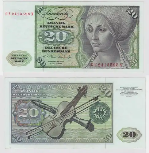 T148199 Banknote 20 DM Deutsche Mark Ro. 271b Schein 2.Jan. 1970 KN GE 2413598 N
