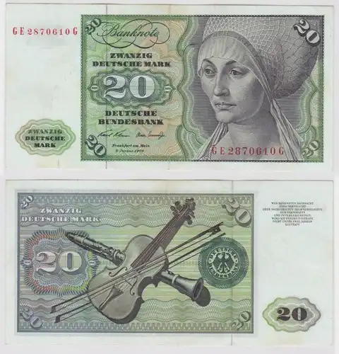 T148197 Banknote 20 DM Deutsche Mark Ro. 271b Schein 2.Jan. 1970 KN GE 2870610 G
