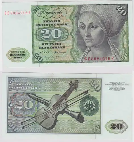 T148194 Banknote 20 DM Deutsche Mark Ro. 271b Schein 2.Jan. 1970 KN GE 8924216 P