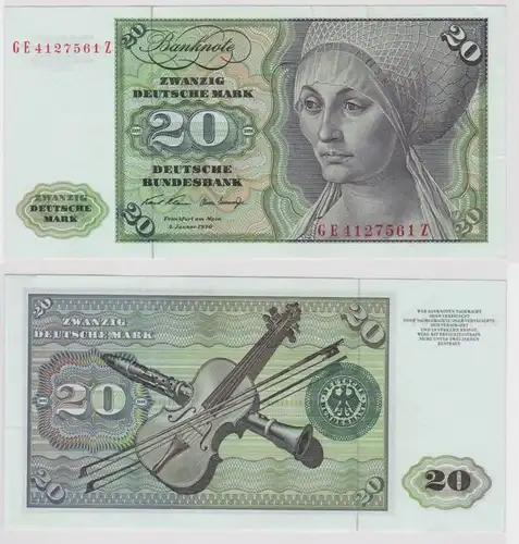 T148191 Banknote 20 DM Deutsche Mark Ro. 271b Schein 2.Jan. 1970 KN GE 4127561 Z