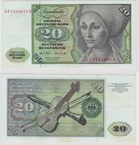 T148187 Banknote 20 DM Deutsche Mark Ro. 271b Schein 2.Jan. 1970 KN GE 5444691 G
