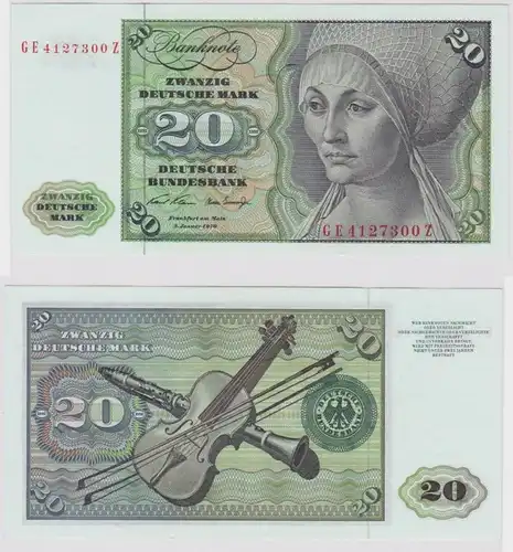 T148184 Banknote 20 DM Deutsche Mark Ro. 271b Schein 2.Jan. 1970 KN GE 4127300 Z