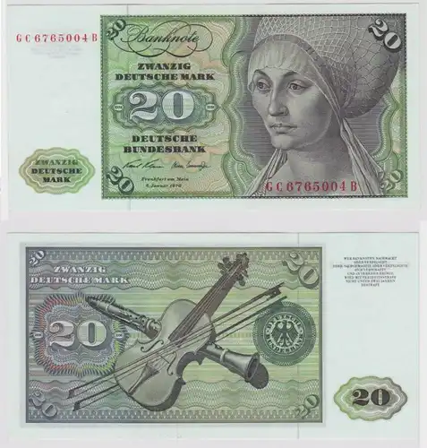 T148182 Banknote 20 DM Deutsche Mark Ro. 271a Schein 2.Jan. 1970 KN GC 6765004 B