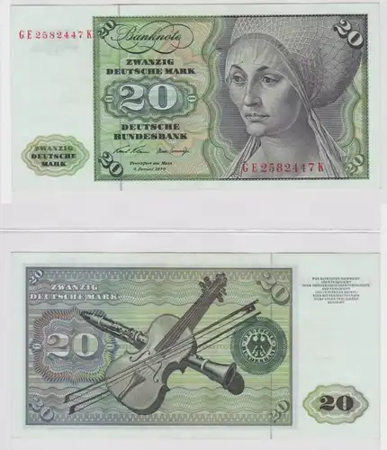 T148174 Banknote 20 DM Deutsche Mark Ro. 271b Schein 2.Jan. 1970 KN GE 2582447 K