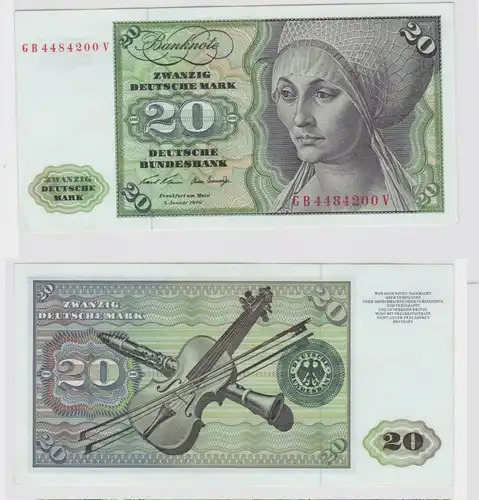 T148167 Banknote 20 DM Deutsche Mark Ro. 271a Schein 2.Jan. 1970 KN GB 4484200 V