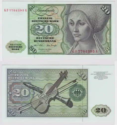 T148149 Banknote 20 DM Deutsche Mark Ro. 271b Schein 2.Jan. 1970 KN GF 7704395 A