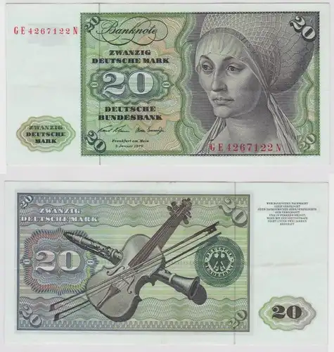 T148148 Banknote 20 DM Deutsche Mark Ro. 271b Schein 2.Jan. 1970 KN GE 4267122 N
